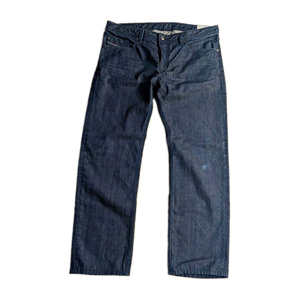 Diesel Waykee Mens Jeans 34x30 Dark Wash Blue Denim Regular Straight 5-Pocket